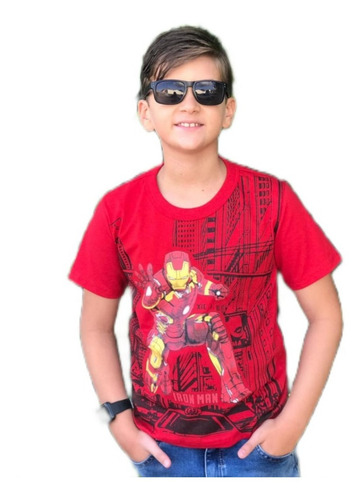 Imagem 2 de 8 de Kit 6 Camiseta Masculina Infantil Atacado Personagem Herois