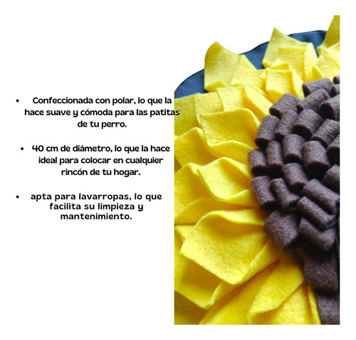 Juguete Alfombra De Olfato Interactiva Flor Amarilla Perros