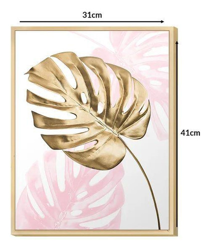 Quadro Decorativo 30x40cm Rose Gold Moldura Pinus