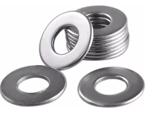 Arruela Lisa 1/4'' Inox - 50 Peças