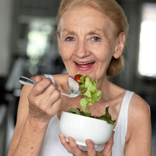 Anciano Codo Tenedor Cuchara Tenedor De Comer En Ángulo Cuch
