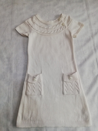 Vestido Blanco Para Niña Baby Gap, Talla 4t Usado. 