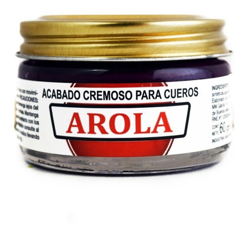 Crema Arola Violeta Cera Pomada Cuero  Lata 60 Cc