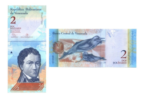 Billete Venezuela 2 Bolívares 2013 * Toninas