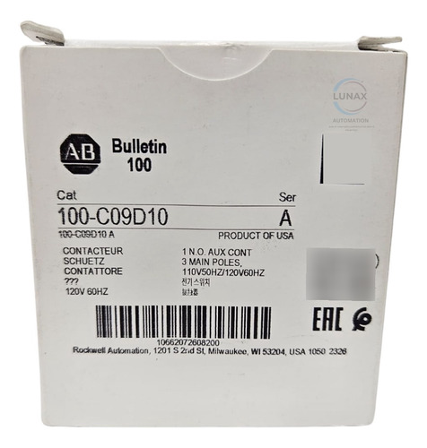 Allen Bradley 100-c09d10 Contactor Origin.