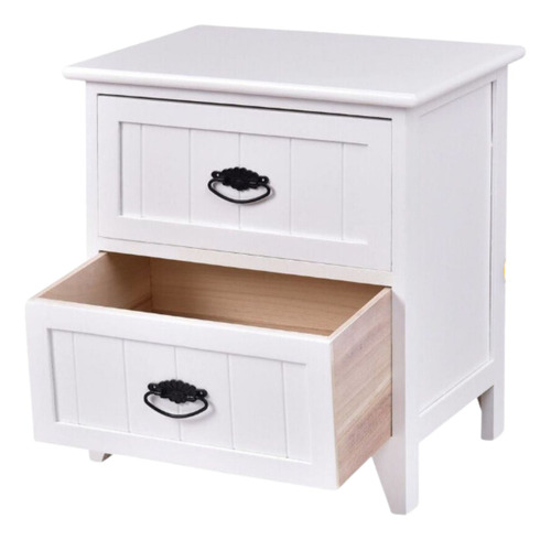 Velador Dormitorio Verona 2 Cajones Blanco Itahome
