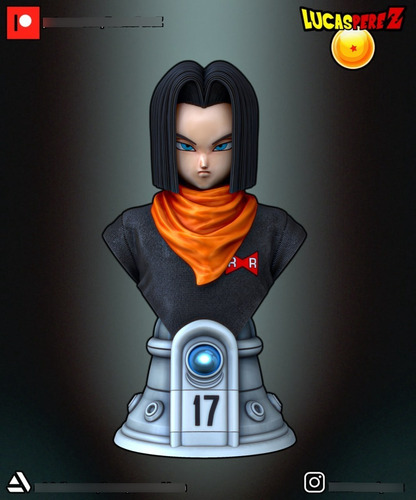 Archivo Stl Impresión 3d - Dragon Ball - Android 17 Bust - L