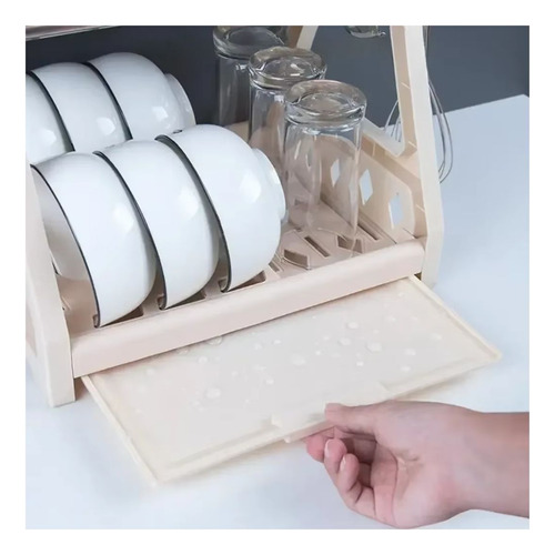 Escurridor De Platos Vajilla 2 Niveles Con Soporte Para Cubi