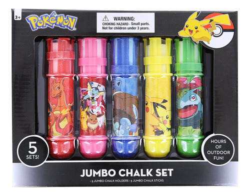 Set De Tizas Pokémon Jumbo Con Diseños Innovadores Y Soporte