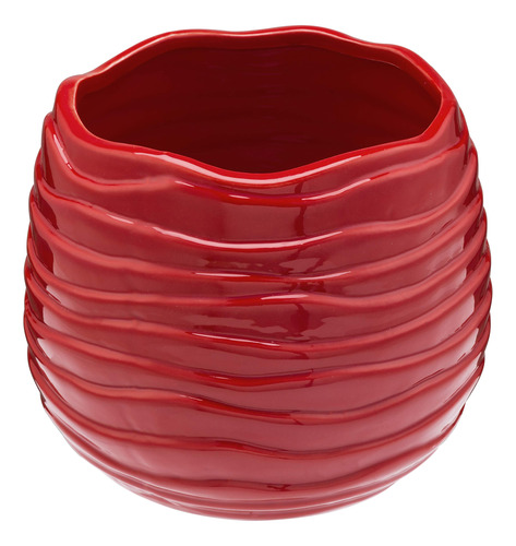 Mygift Maceta Moderna De Cerámica Roja De 5.5 Pulgadas Con.