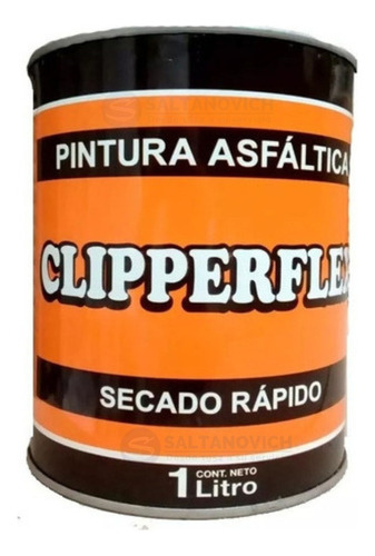 Pintura Asfaltica Clipperflex 1l Base Solvente Seca Rápido