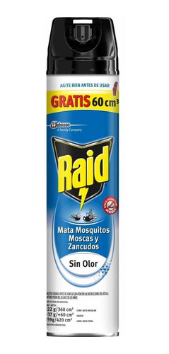 Spray Insecticida Mata Moscas Mosquitos Sin Olor 360 Ml Raid