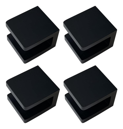 Conectores Para Cristal Templado 4- Mate Negro