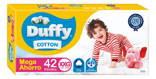 Pañales Bebes Duffy Cotton Talle Xxg X 42 Un