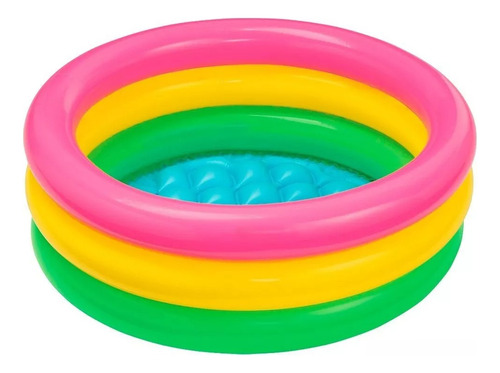 Piscina 60cm Para Bebes Tricolor Diversion Verano