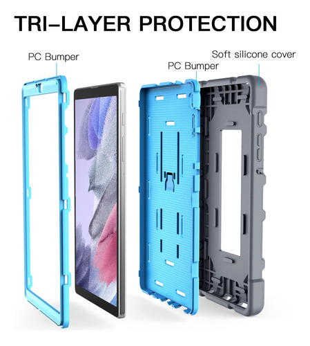 Funda Para Samsung Galaxy Tab A7 Lite Antigolpes Gris Y Azul Gris Y Azul