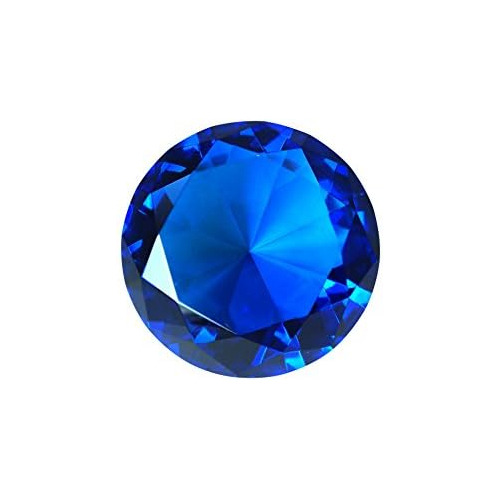 Diamante De Cristal Azul Zafiro De 100 Mm Joya De Vidri...