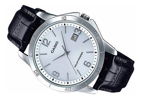 Reloj Casio Mtp-vs02l-7a Cuero Negro Solar Unico