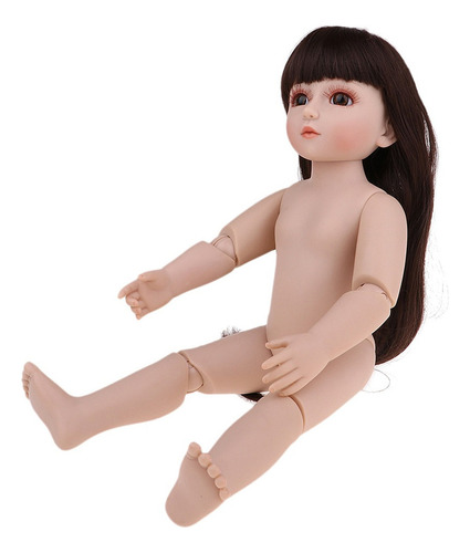  Muñeca Bjd De 45 Cm Con Pelo, Medio Cuerpo De Silicona Sin