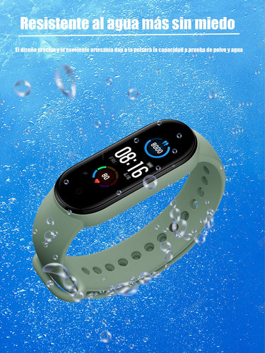 Pulsera Inteligente Deportiva M5 Fitness Negro Milanese Verde Negro