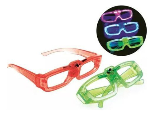 Gafas LED con destellos surtidos de colores, neón, Rave, kit C/5 unidades