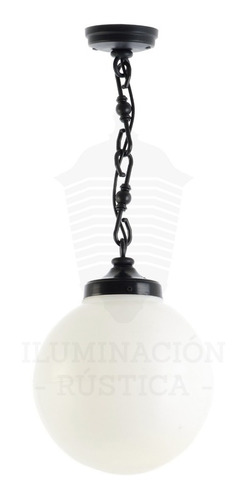 Lampara Colgante Exterior Globo Opal Con Cadena Bajo Consumo