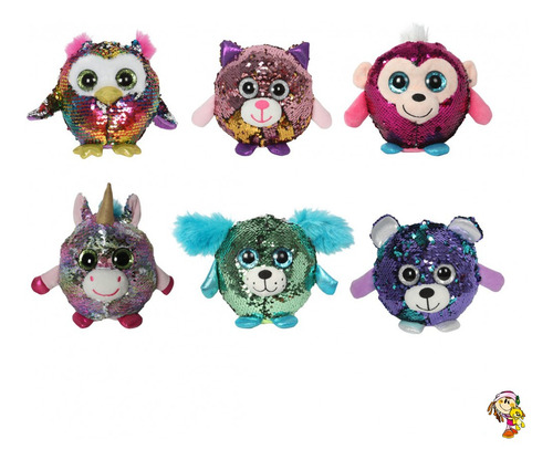 Animalitos De Peluche Lentejuelas Mágicas Ojos Tiernos 