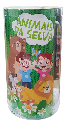Libro Mini Tubo Historias Para Colorir Animais Selva De Equi