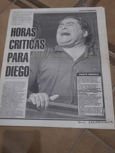 Diario Popular Suplemento Diego Armando Maradona 19 04 2004