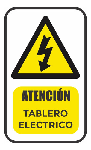 Cartel Autoadhes.  Riesgo Choque Eléctrico 9x15 - X 5 Unid