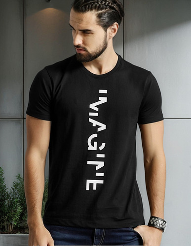 Playera Imagine Hombre Camiseta Elite Negra #731