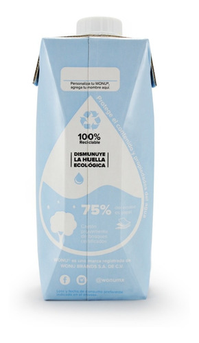 Imagen 5 de 8 de Wonu Water, Agua Natural, Eco-empaque, 500ml (12 Piezas)