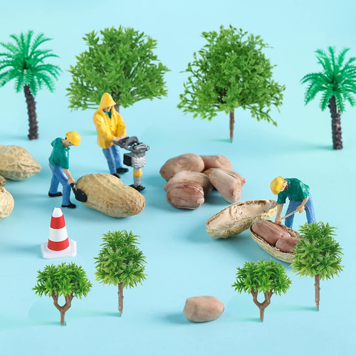 8pcs Modelo Arbol Mixto Miniatura Tren Paisaje Hada Jardin