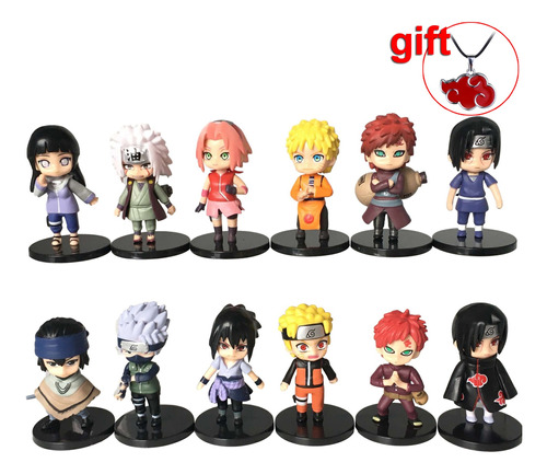 12 Piezas Naruto Shippuden Hinata Sasuke Itachi Kakashi