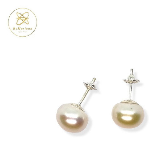 Aros Plata Perla Cultivada De Rio 9mm