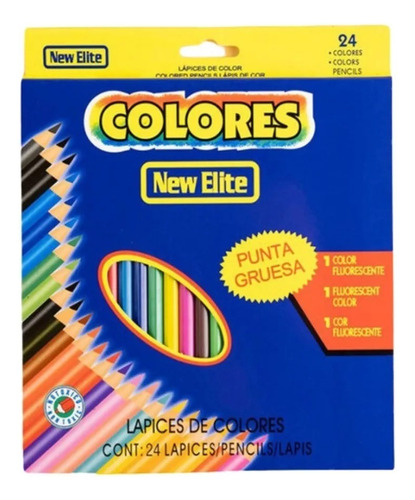 24 Lapices De Color Punta Gruesa/ Dco