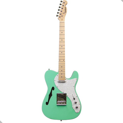 Guitarra Elétrica Semi-hollow Waldman Gte-300 LG Light Green Cor Azul esverdeado Orientação da mão Destro