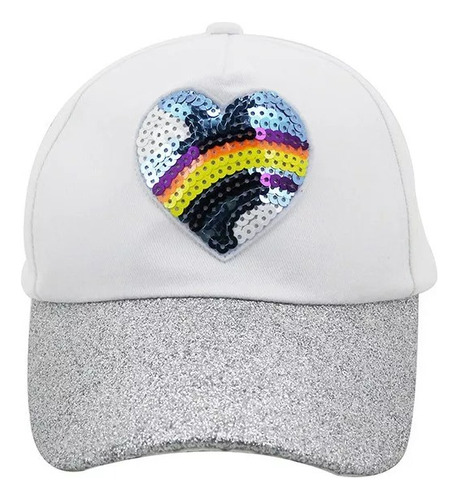 Gorra Nena Infantil Visera Paseo Niña Lentejuelas Corazon !