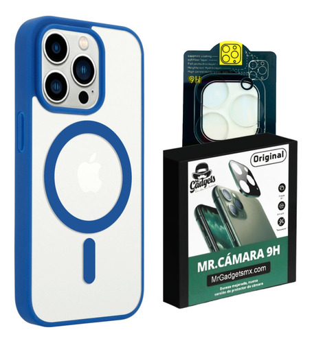 Kit Funda Clear + Mica De Camara Para iPhone 15 Magsafe