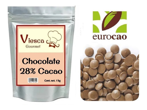 1 Kg Chocolate Eurocao Leche 28% De Cacao Reposteria