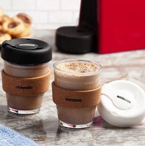 Imagen 4 de 4 de Vaso Taza Doble Vidrio Waterdog Capuchino 350ml Cafe