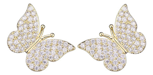 Cz Pave Pendientes De Mariposa Para Mujer Pendientes De De