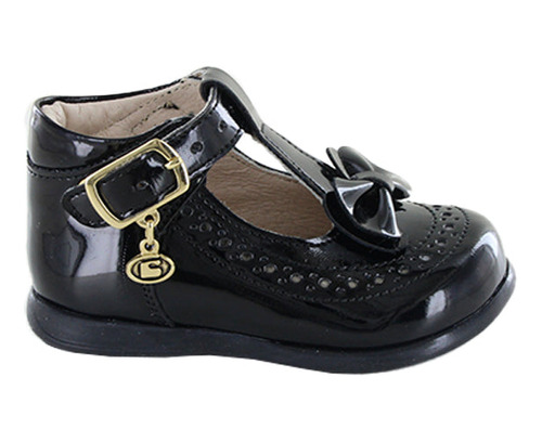 Coqueta Zapato Cerrado De Charol Para Niña En Color Negro