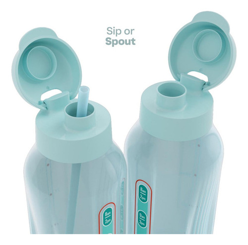 Botella Para Agua Aquavibe De 1.2 Litros Tupperware Azul Claro