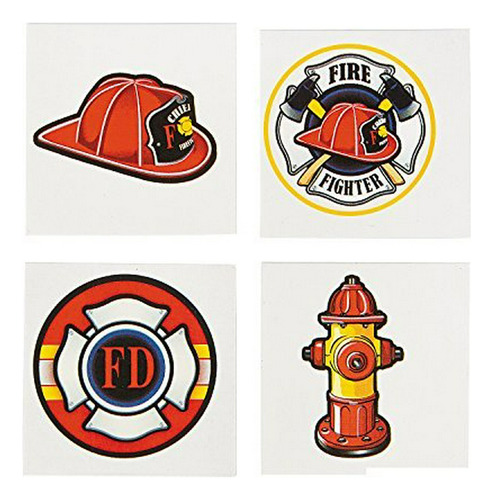 Fun Express Firefighter Tattoos - 72 Piezas