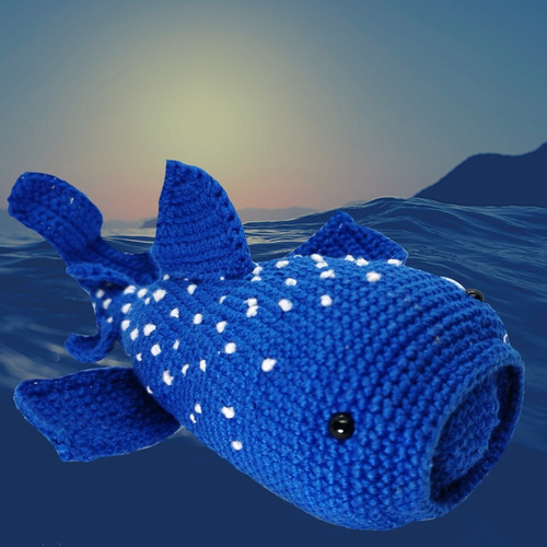 Imagen 2 de 2 de Amigurumi Tiburón Ballena Hecho A Mano En Crochet