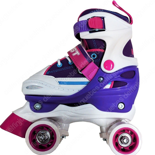 Patines 4 Ruedas Extensibles Bota Reforzado Violeta Talles 30-33 / 34-37