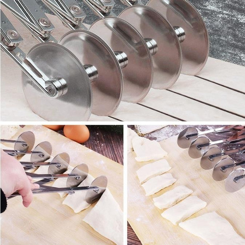 Imagen 4 de 4 de Cortador De Masa 5 Ruedas - Pasta Y Pastelería Extensible