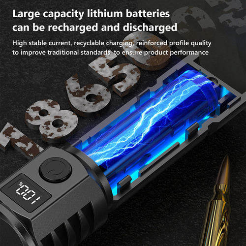 A Linterna De Luz Blanca Con Pantalla Usb Para Coche Tipo C