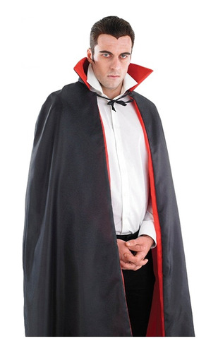 Capa Disfraz Reversible Negro/rojo 130 Cm Halloween
